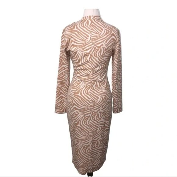 Ted Baker Villani Zebra Print Midi Dress | Long Sleeve | Size 2 (US 6) - Picture 3 of 6